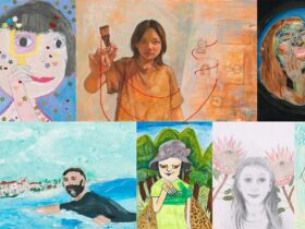 A collage of six portraits in the Little Darlings 2024 exhibition.
