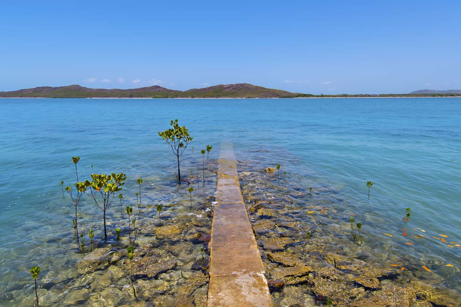The old jetty on Roko Island pearl farm in the Torres Strait