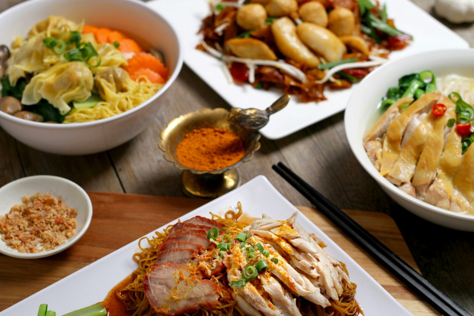 Noodle dishes from Malaya Corner
