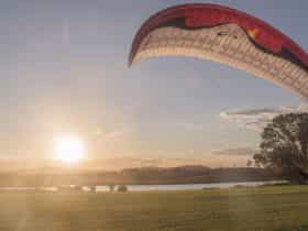 paragliding at the turf farm in Canungra